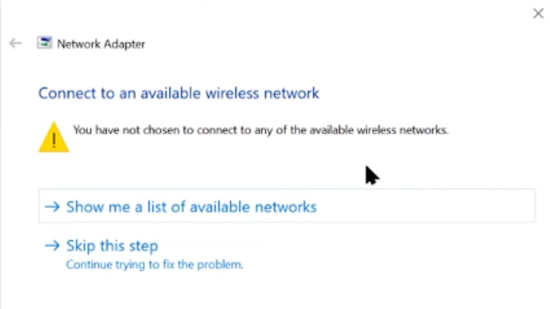 connect to network windows troubleshoot