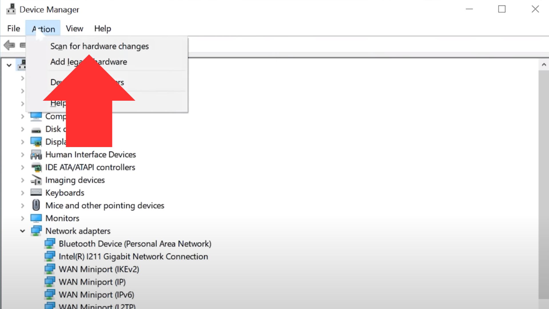 scan for hardware changes windows
