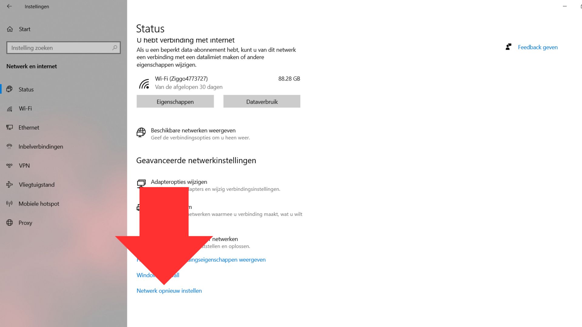 reïnstall network windows