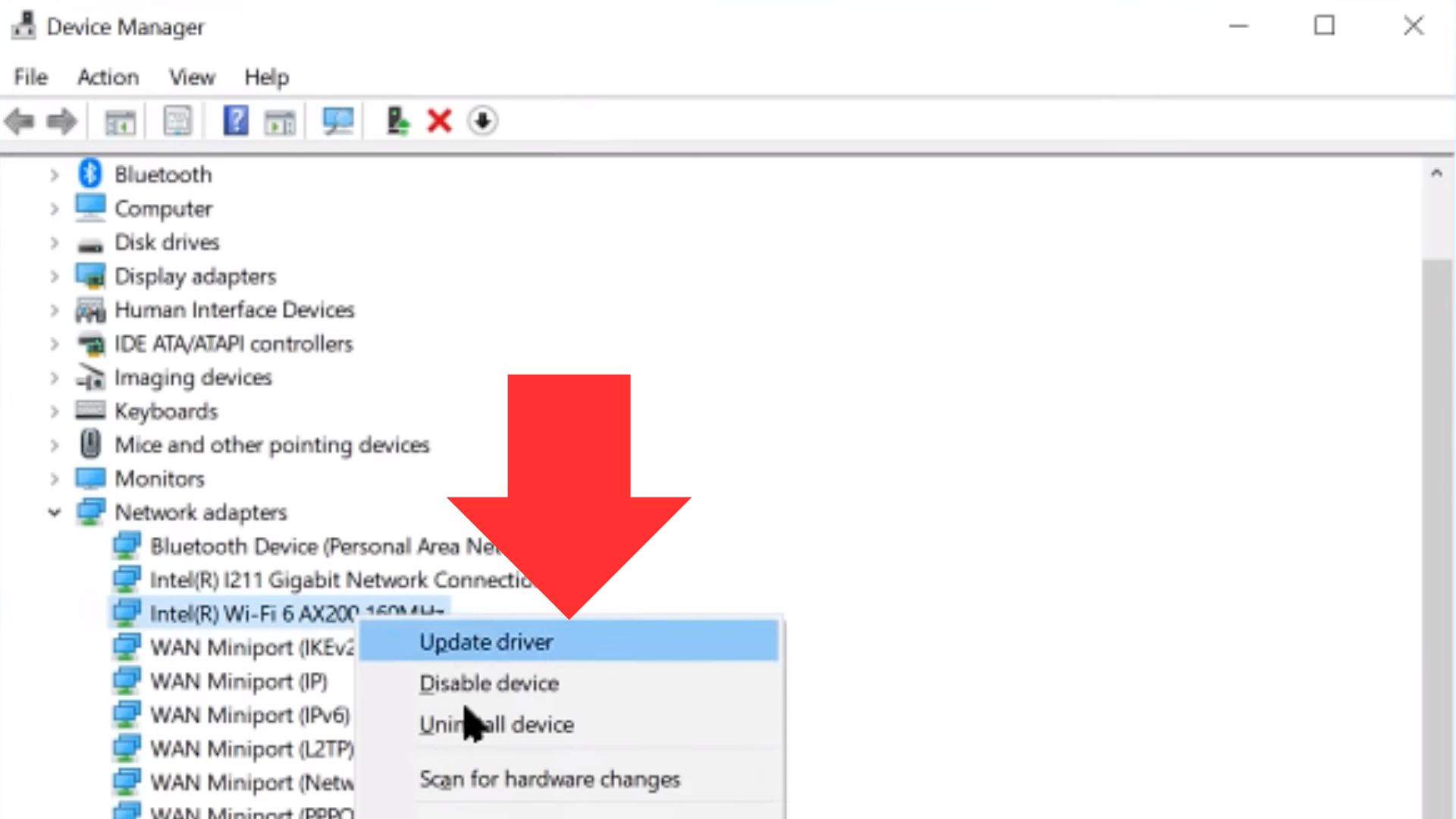 update network driver windows