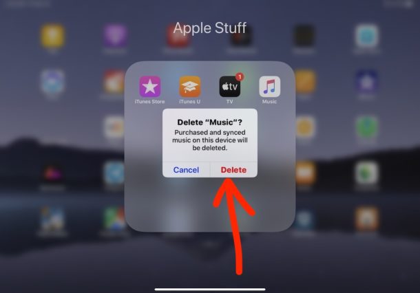 delete app ipad