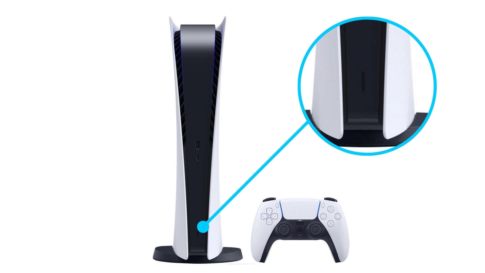 power button ps5 location