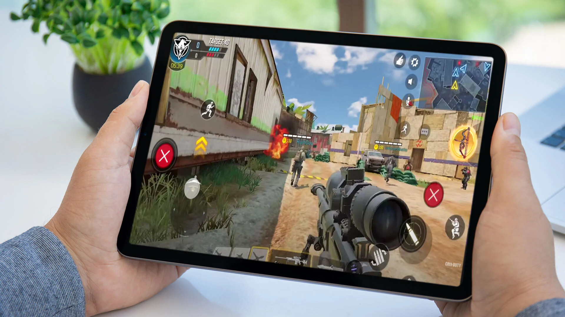 gaming on tablet